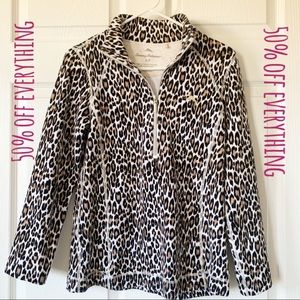 Tommy Bahama Quarter Zip Leopard Sweater